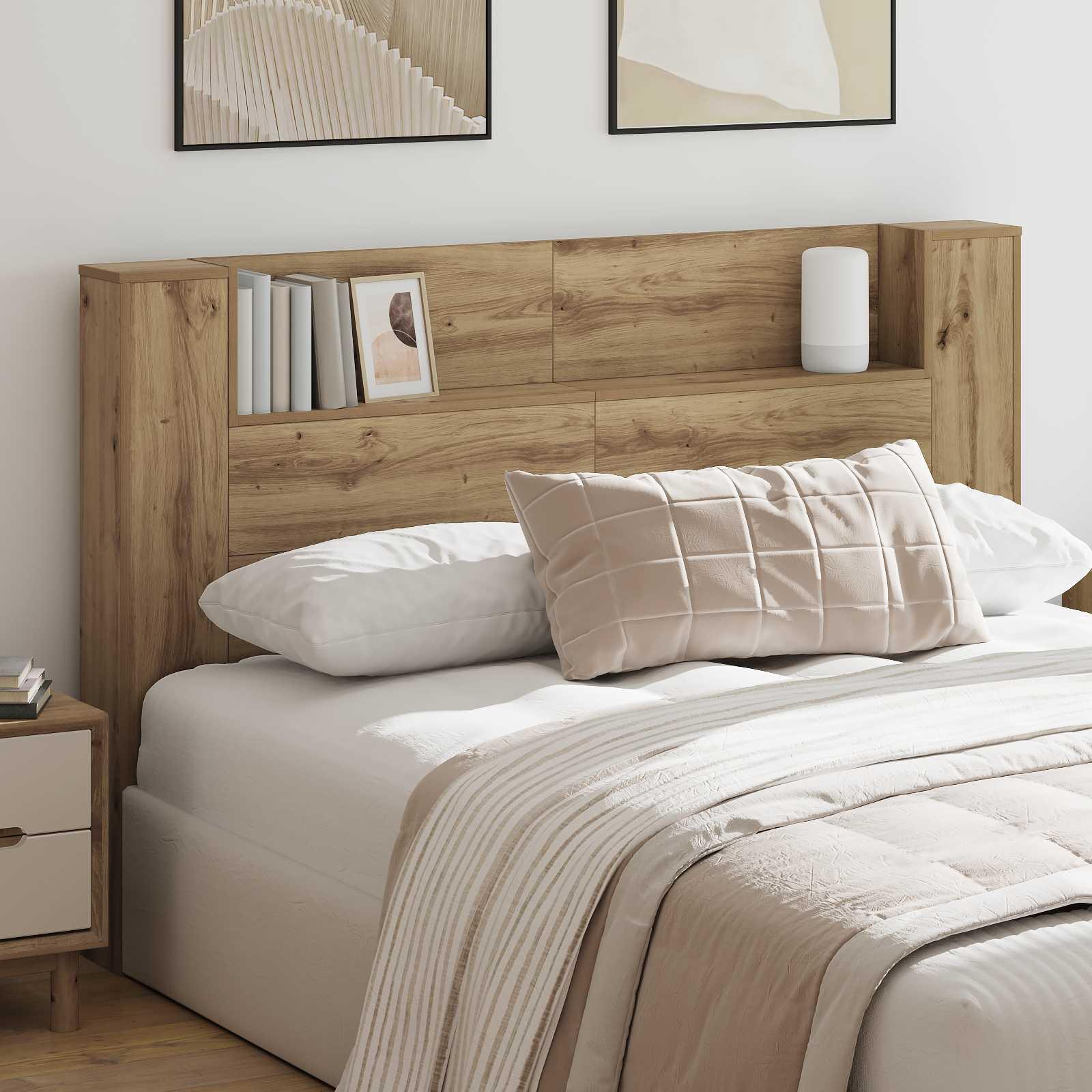 Hovedgærde kabinet med LED Artisan Eg 160 x 16,5 x 103,5 cm billede