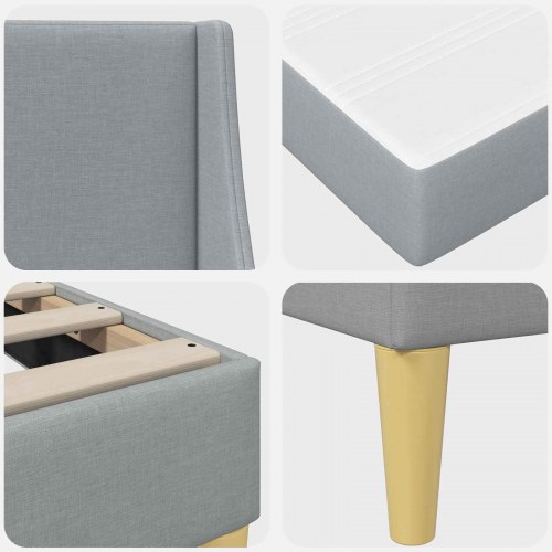 Sengeramme med madras Vægmonteret Lysegrå 100 x 200 cm Stof