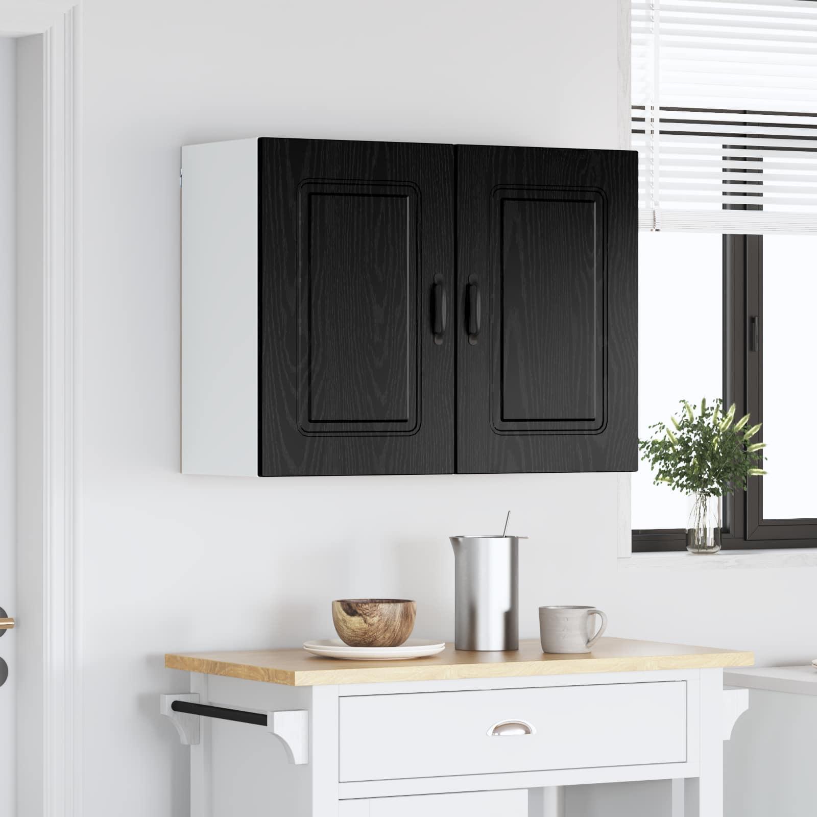 Køkkenskab Kalmar Sort eg 80 x 31 x 60 cm Konstrueret træ billede