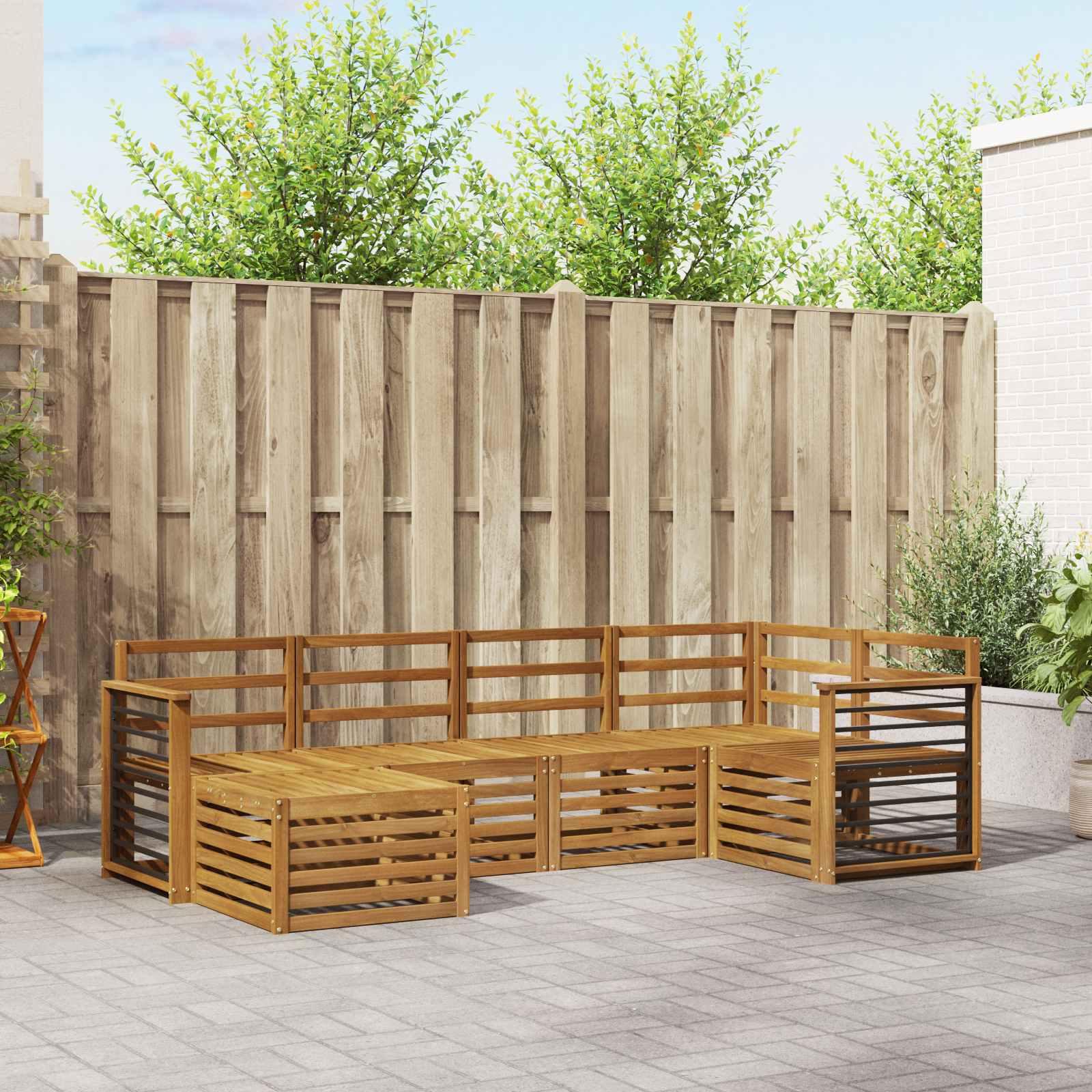 Sofasæt 8 stk Naturfarvet Massivt Akacietræ billede