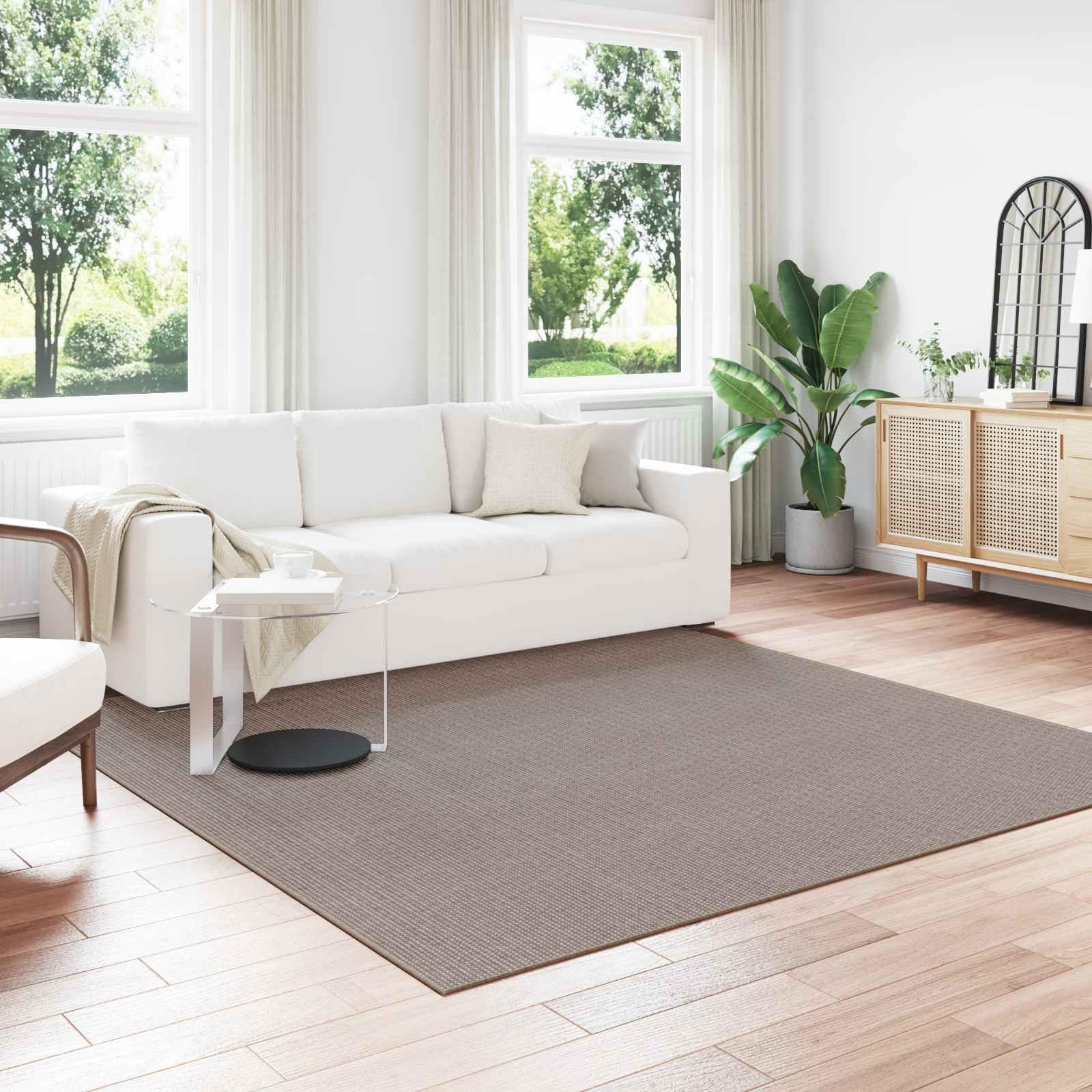 Områdetæppe LUGO - gråbrun 240 × 240 cm, polyester billede