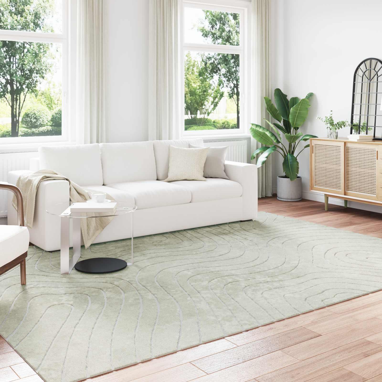 Områdetæpper Rektangulær HUARTE Grøn 280 x 200 cm Polyester billede