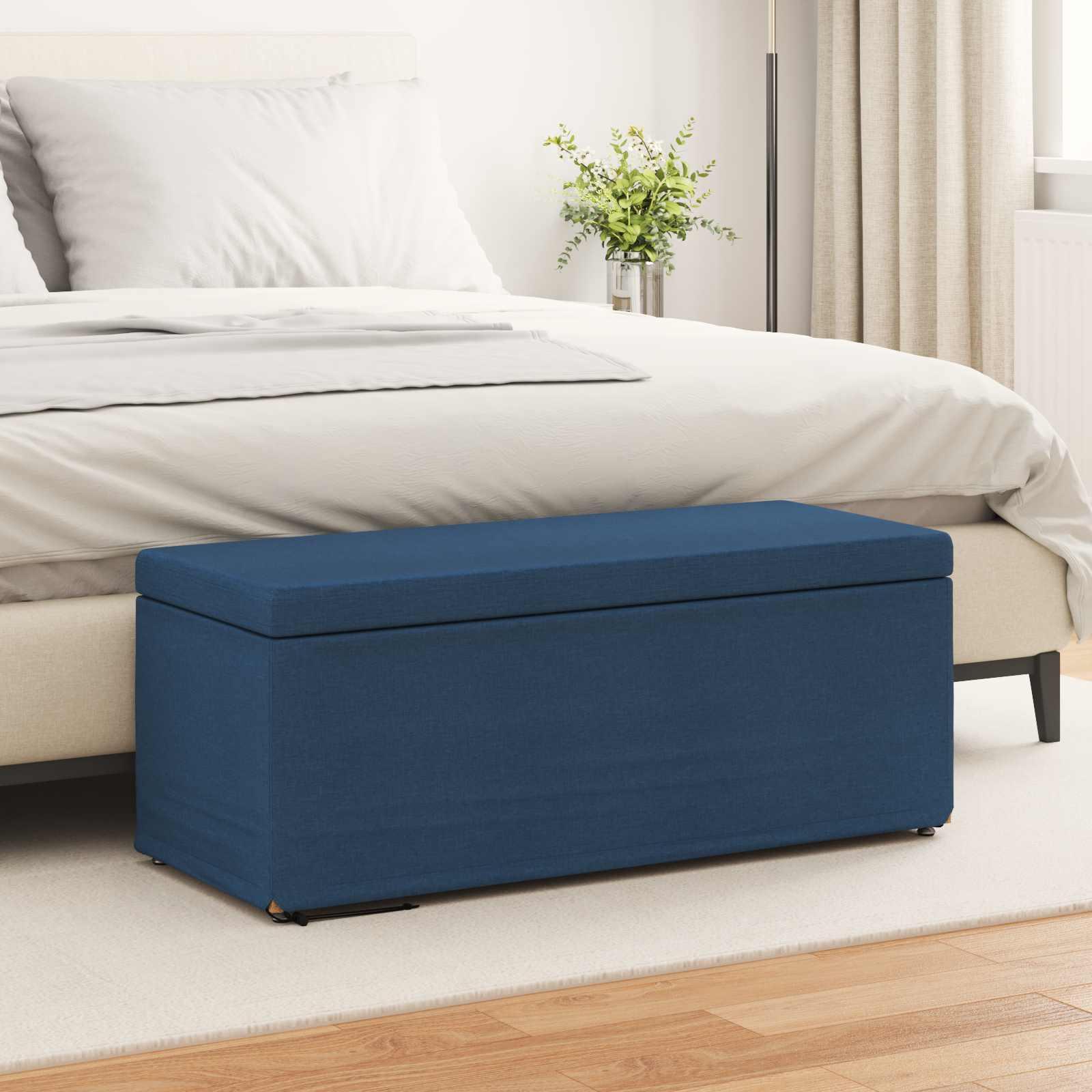 Taburet Blå 101 x 41 x 40 cm Stof og konstrueret træ billede