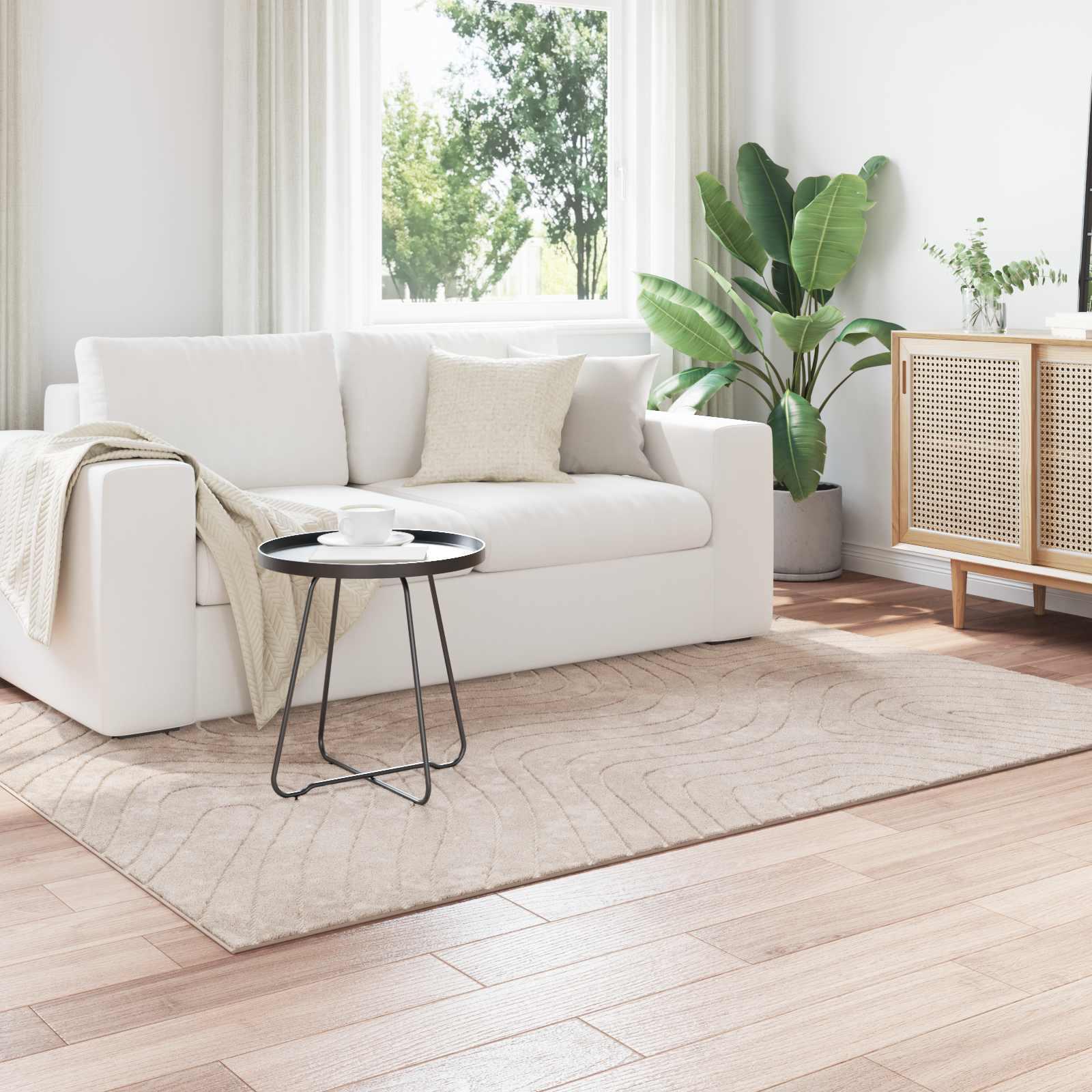 Områdetæpper Rektangulær HUARTE Beige 230 x 160 cm Polyester billede