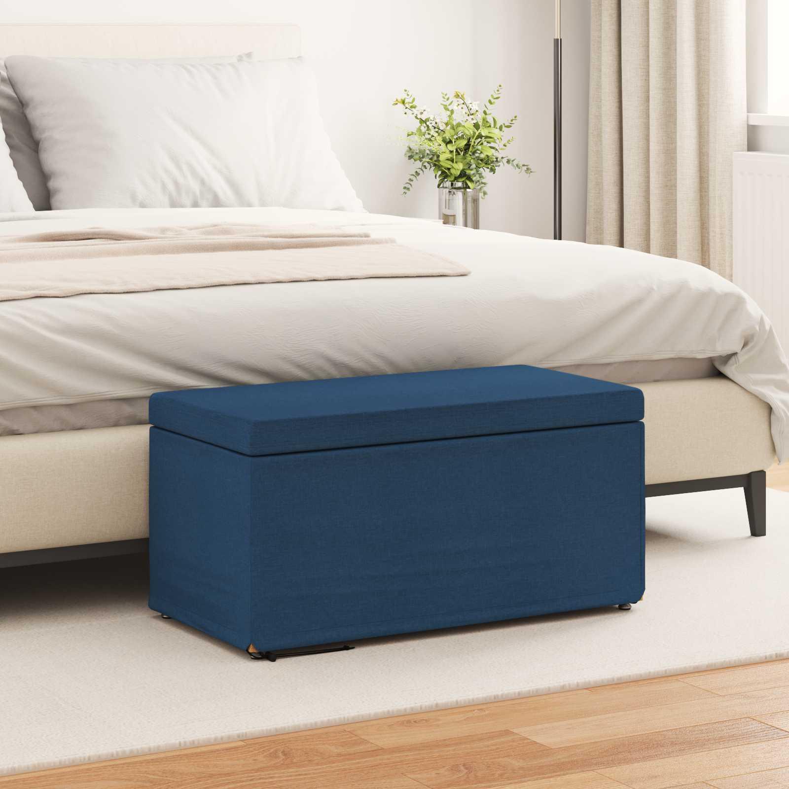 Taburet Blå 81 x 41 x 40 cm Stof og konstrueret træ billede