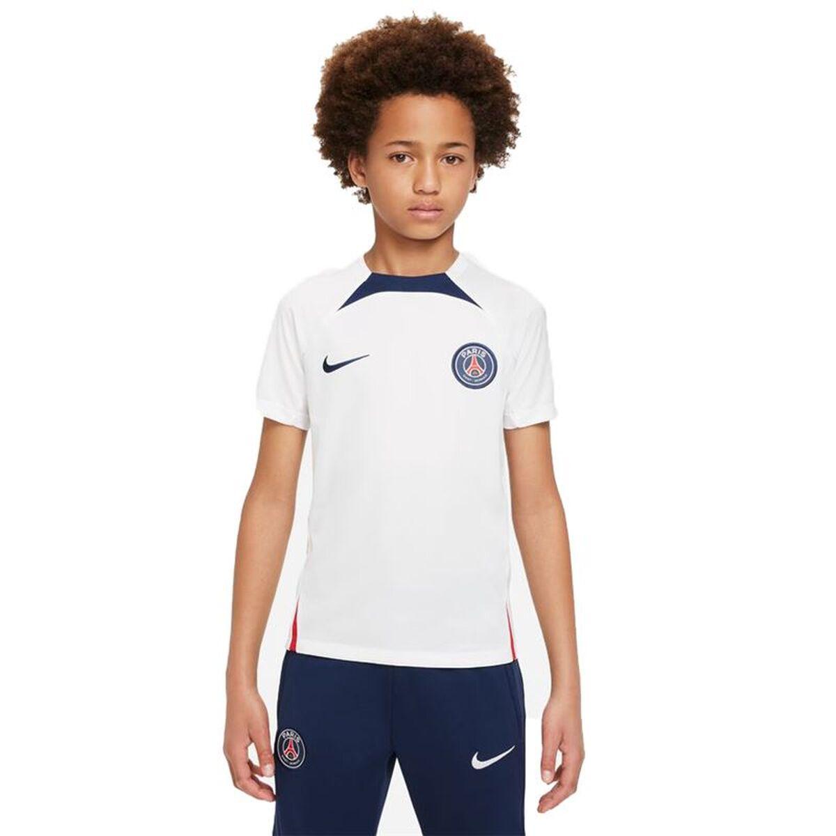 Nike Paris Saint-Germain Strike kortærmet fodboldtrøje til børn - Hvid (12-13 år) billede