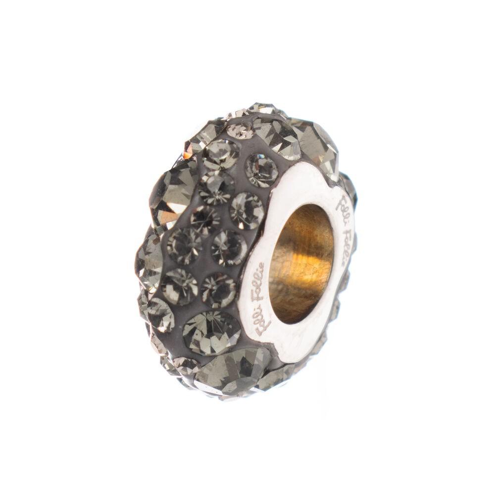 Charm-perle - grå, sterling sølv, 1,5 cm