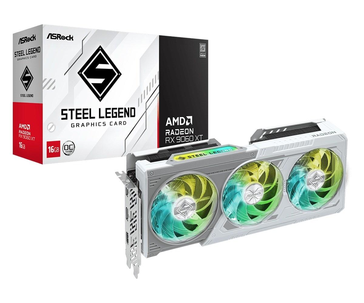 ASRock Radeon RX 9060 XT Steel Legend 16 GB OC grafikkort