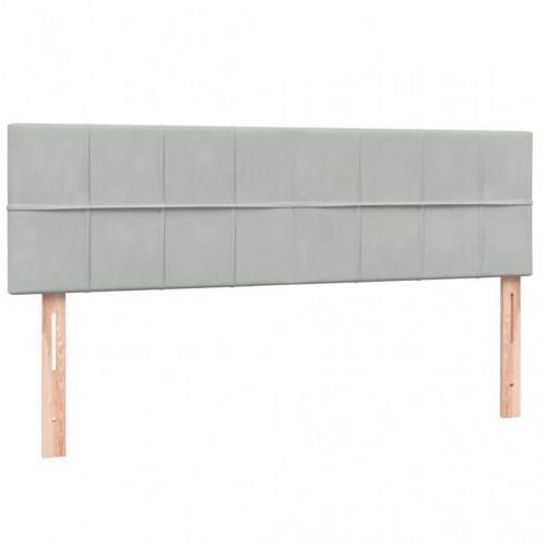Kontinentalseng med madras 160x220 cm - fløjl, lysegrå