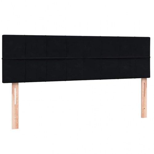 Kontinentalseng med madras 140x210 cm fløjl sort