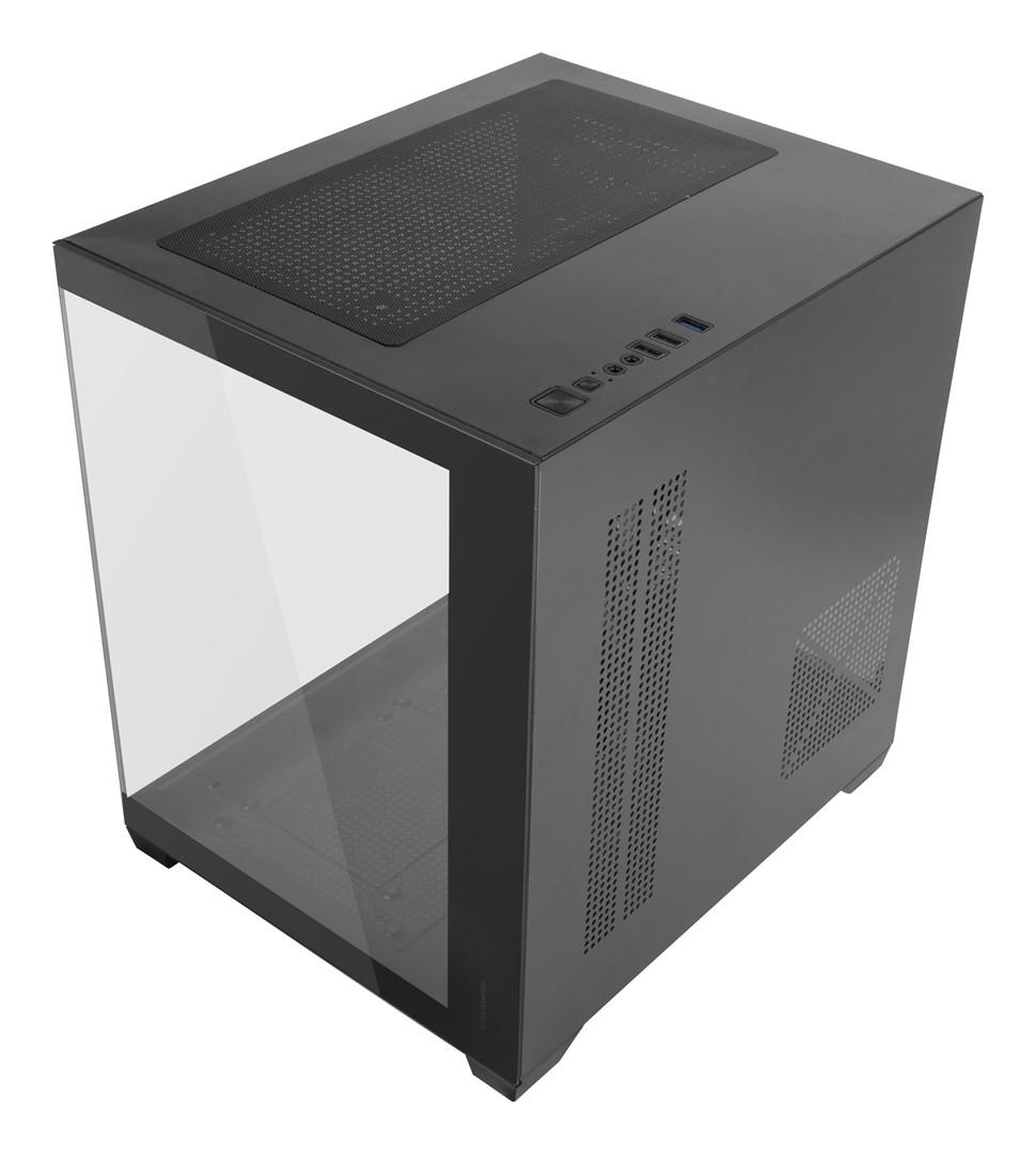 TACENS Mars Gaming MC-VIEW2 mini-tower kabinet – sort billede