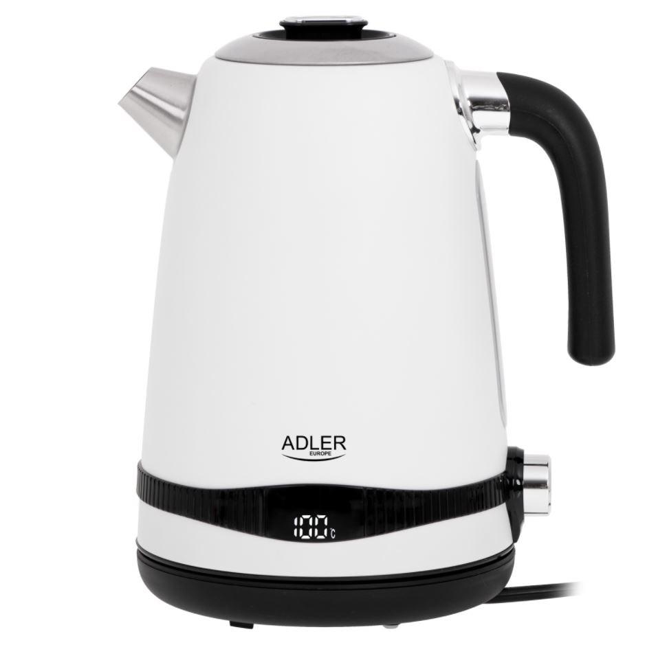 Adler AD 1295w elkedel 1,7 l - hvid med temperaturvalg