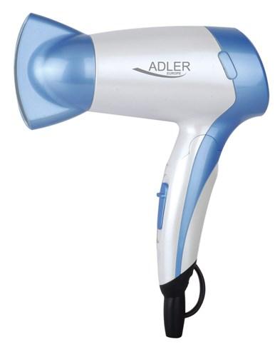 Adler AD 2222 hårtørrer – 1.200 W, blå/hvid, foldbar billede