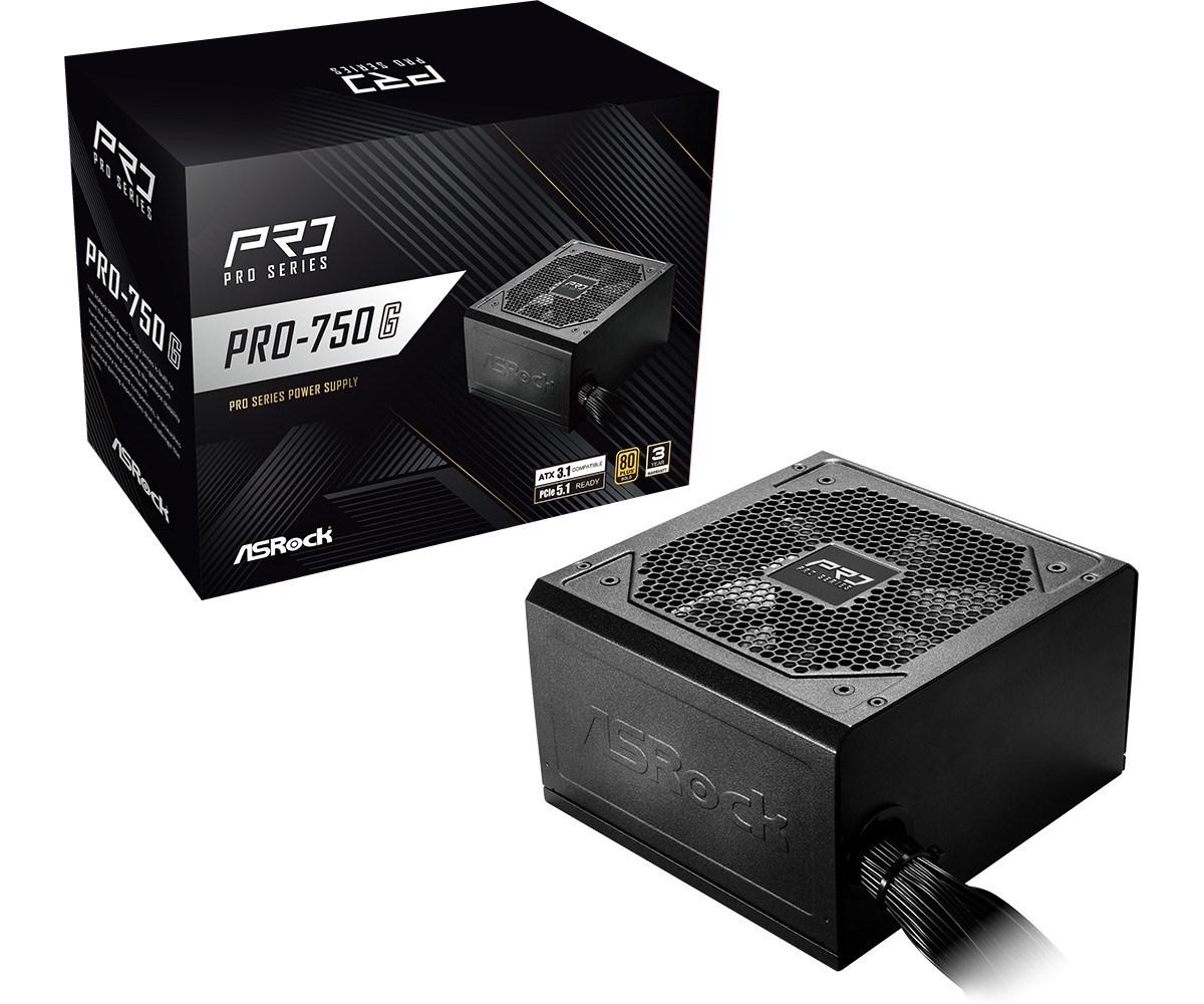 ASRock PRO-750G 750 W ATX strømforsyning - 80 Plus Gold