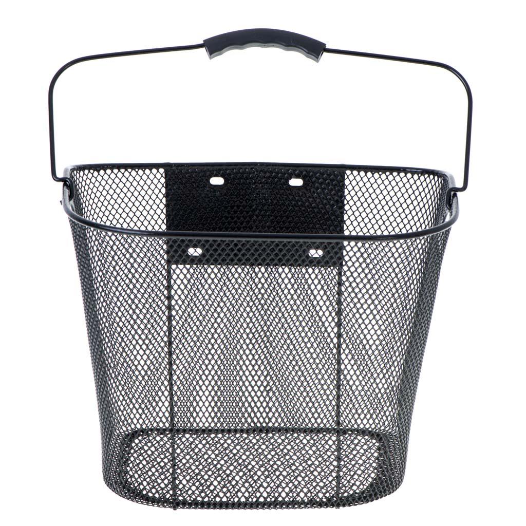 Cykelkurv foran i metal med klikbeslag - sort, 33 × 26 × 26 cm billede