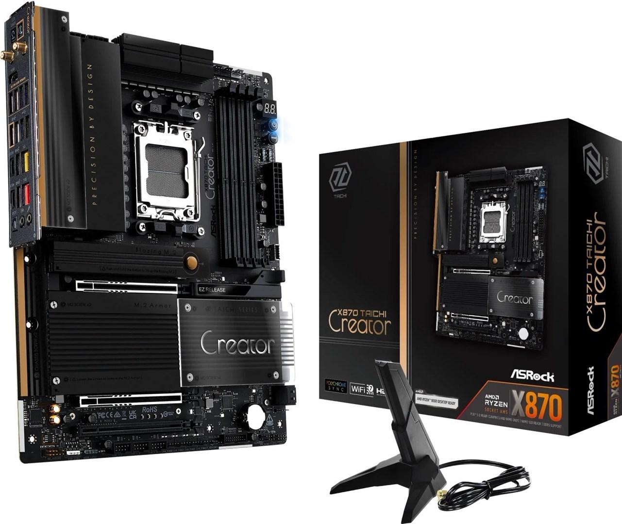 ASRock X870 TAICHI CREATOR Bundkort - AMD X870 - AMD AM5 - DDR5 RAM - ATX