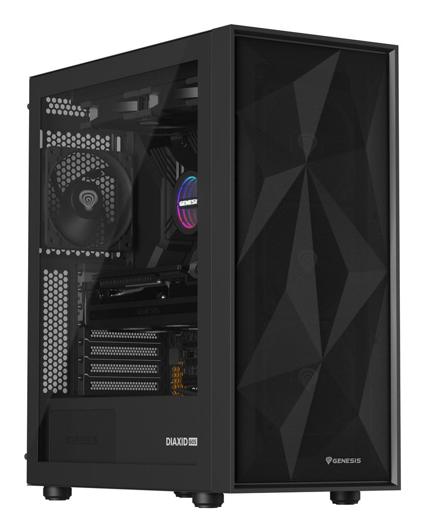 GENESIS NLG-2318 Diaxid 605 – AIO væskekøler til CPU, sort, 2 blæsere billede