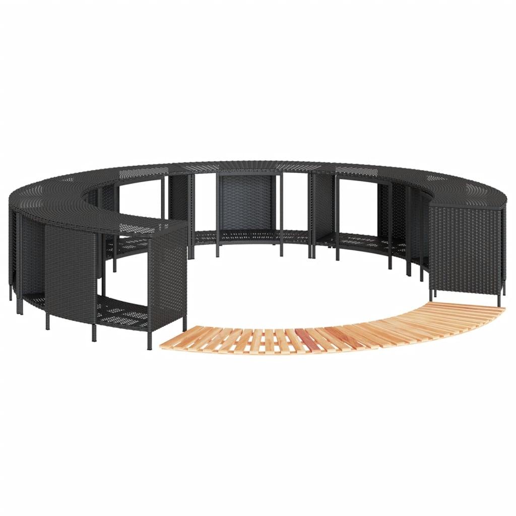 Spakant polyrattan og massivt akacietræ sort