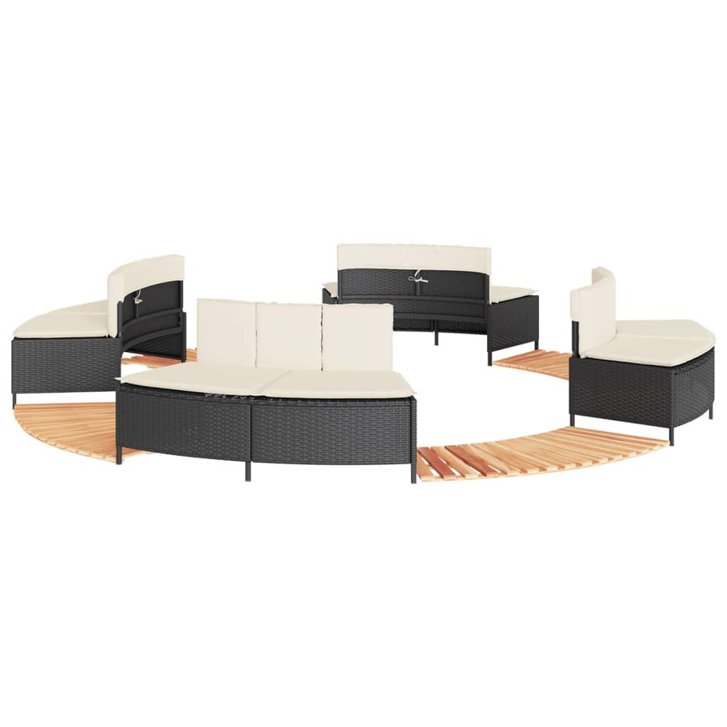 Spakant polyrattan og massivt akacietræ sort