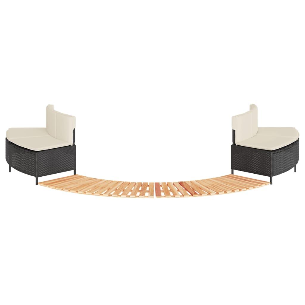 Spakant polyrattan og massivt akacietræ sort