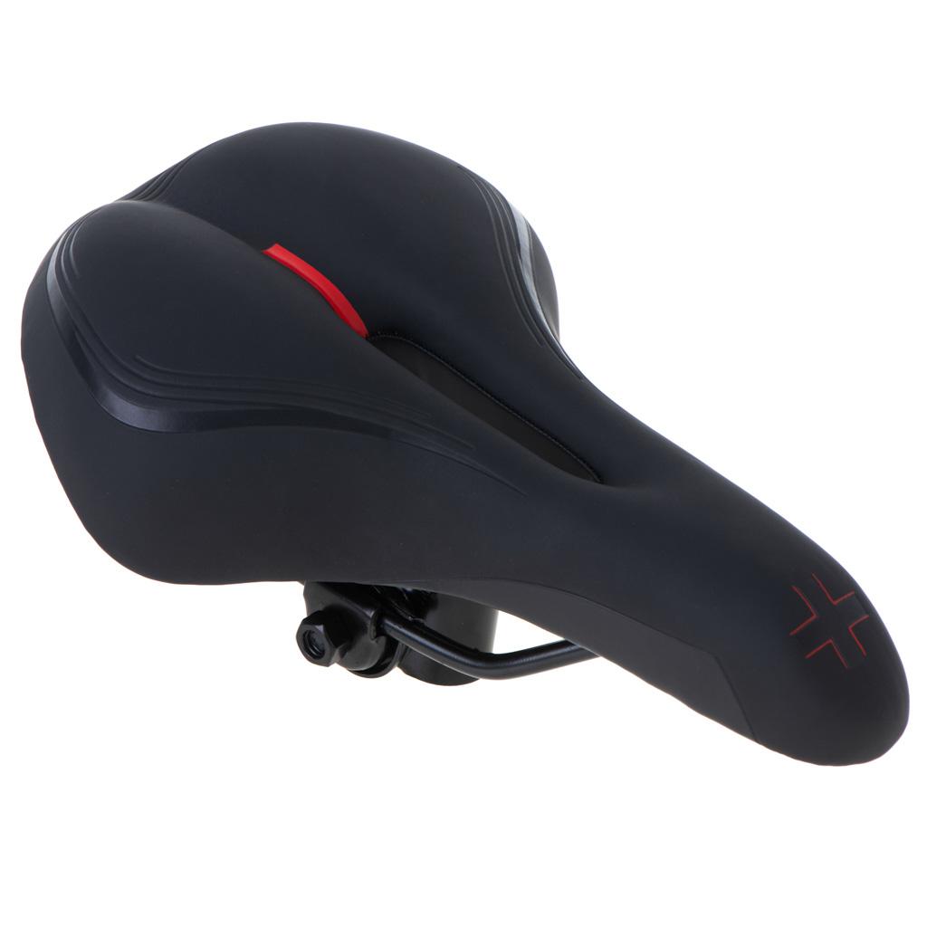 Komfort cykelsadel med elastisk skum - smal, sort 27 × 15,5 cm billede