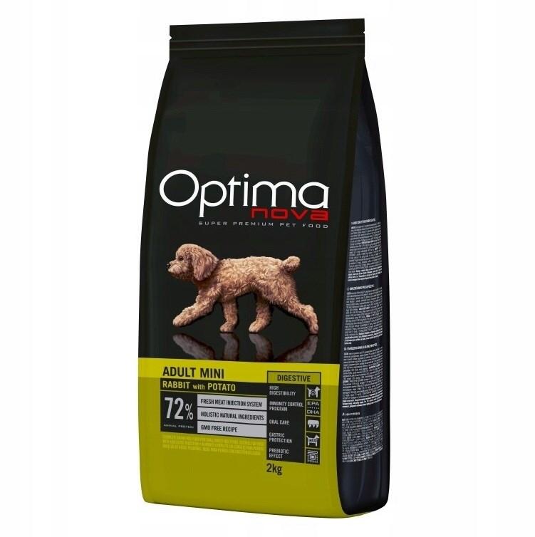 Optimanova Adult Mini Digestive – kanin & kartoffel tørfoder til små hunde, 2 kg billede
