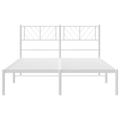 Sengeramme med sengegavl 120×200 cm - metal, hvid