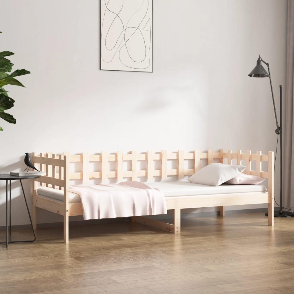 Daybed uden madras 90x190 cm massivt fyrretræ billede