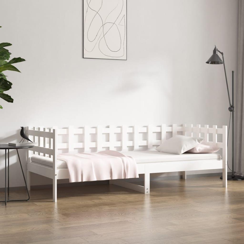 Daybed uden madras 90x200 cm massivt fyrretræ hvid billede