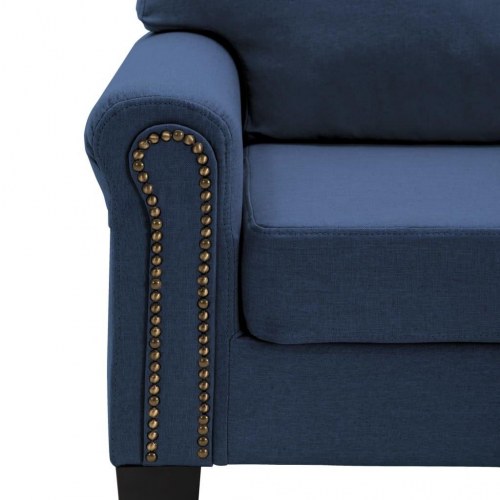 3-personers sofa stof blå