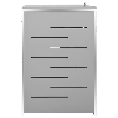 Firedobbelt skraldespandsskjuler 276,5x77,5x112,5 rustfrit stål
