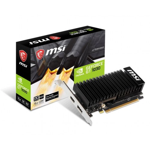 MSI GeForce GT 1030 2GHD4 LP OC grafikkort - 2 GB GDDR4, low profile, passiv