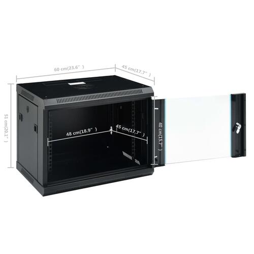 Væghængt netværksskab 9U IP20 19" 600x450x510 mm