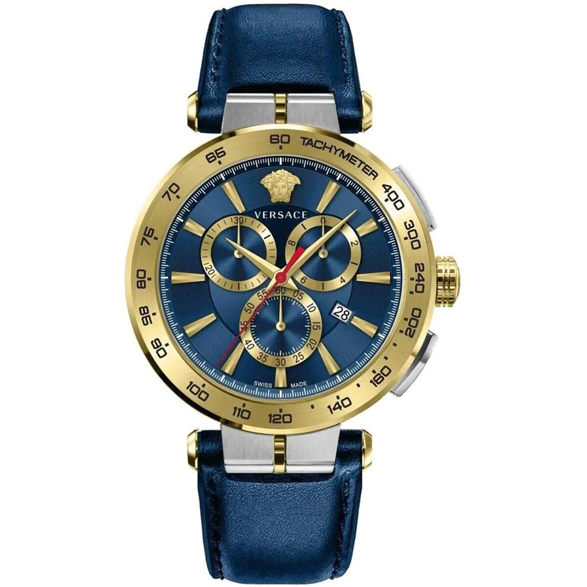 Versace Gent Day‑Date‑24H herreur Ø 45 mm - læderrem, kvarts billede