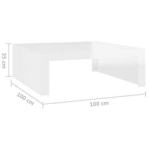 Sofabord 100x100x35 cm spånplade hvid højglans