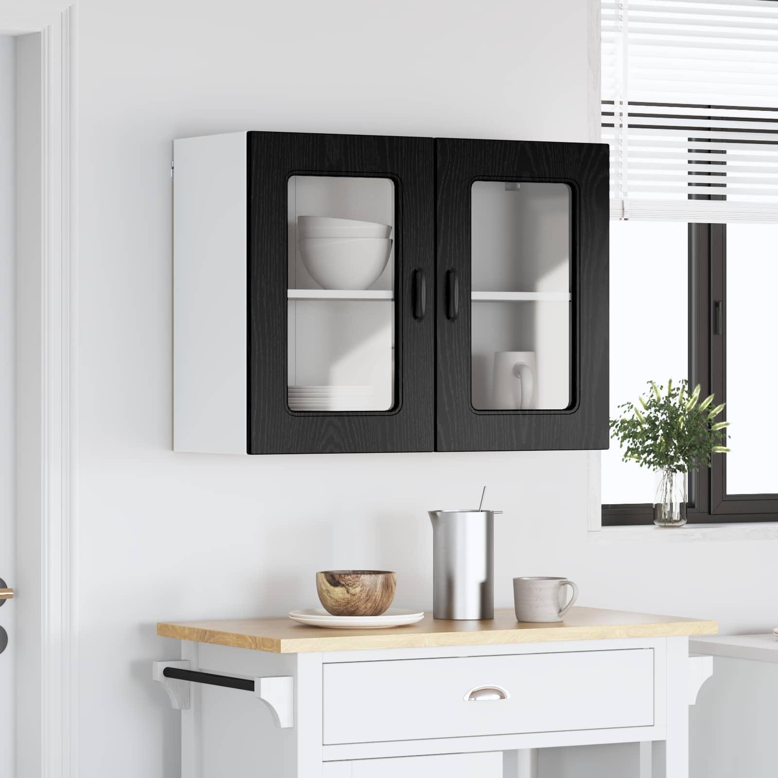 Køkkenskab Kalmar Sort eg 80 x 31 x 60 cm Konstrueret træ billede