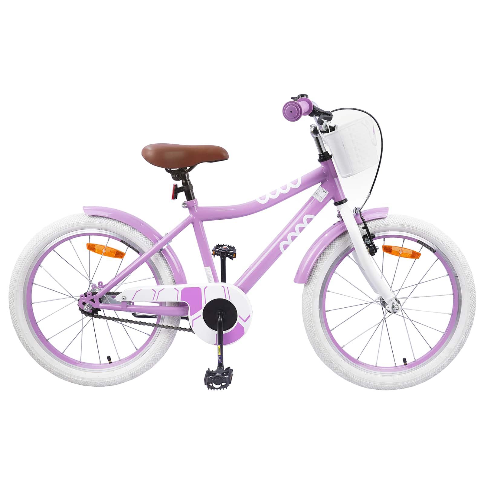 Børnecykel 18 tommer til 5-7 år gammel Lilla billede