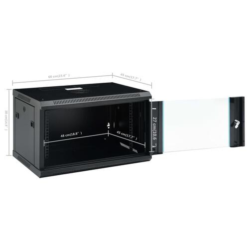 Væghængt netværksskab 6U 19" IP20 600x450x375 mm