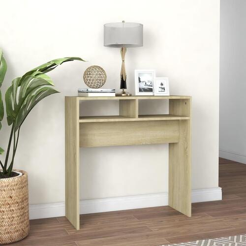 Konsolbord 78x30x80 cm konstrueret træ sonoma-eg