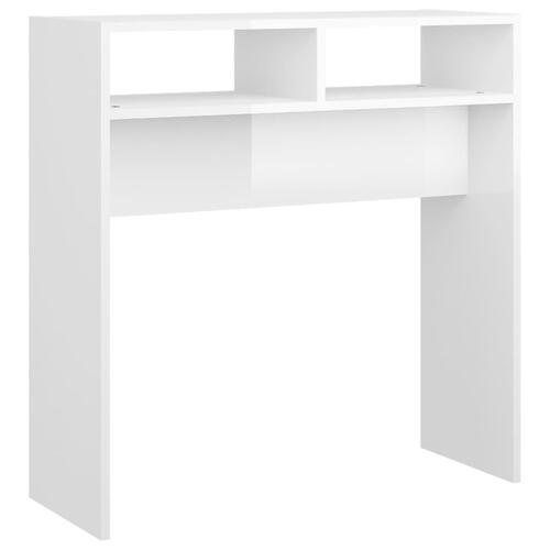 Konsolbord 78x30x80 cm spånplade hvid højglans