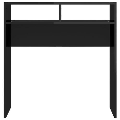 Konsolbord 78x30x80 cm konstrueret træ sort højglans