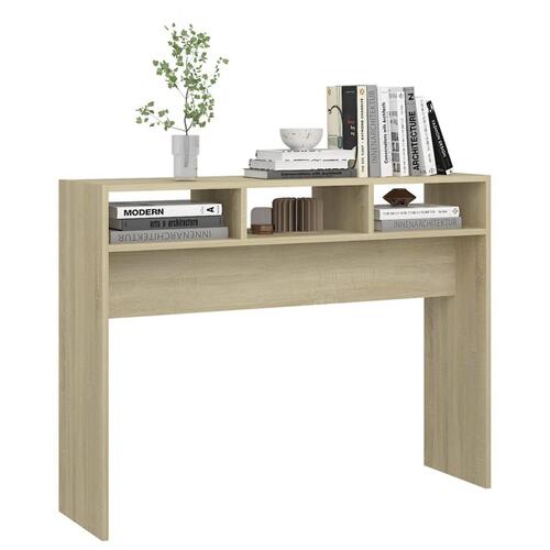 Konsolbord 105x30x80 cm konstrueret træ sonoma-eg