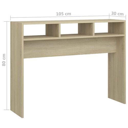 Konsolbord 105x30x80 cm konstrueret træ sonoma-eg