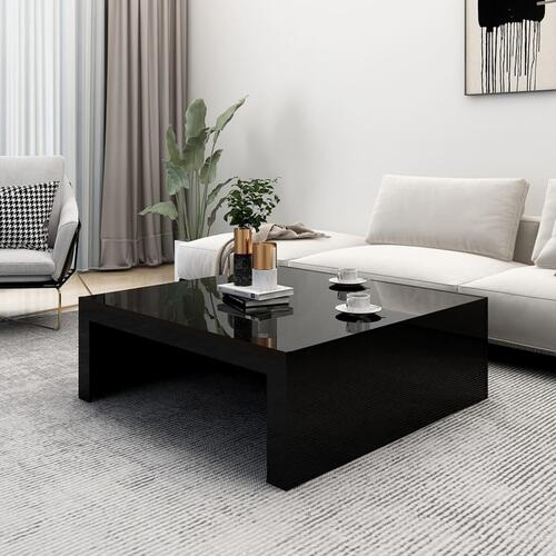 Sofabord 100x100x35 cm spånplade sort højglans