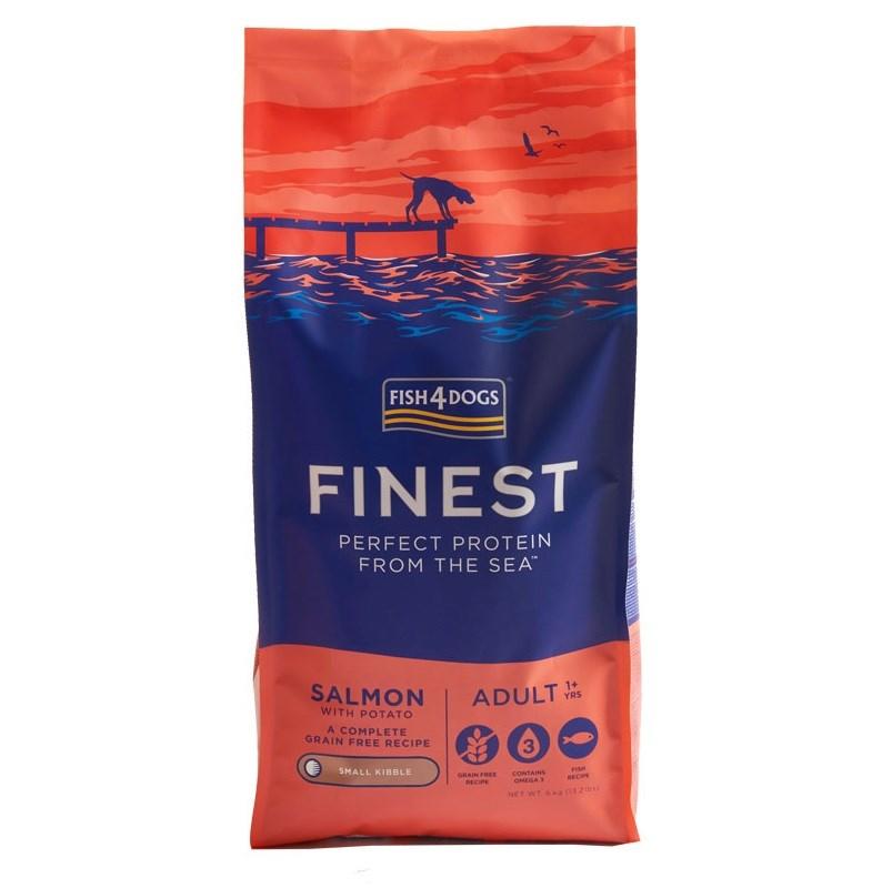 FISH4DOGS Finest Small Breed Laks – tørfoder til voksne hunde, 6 kg billede