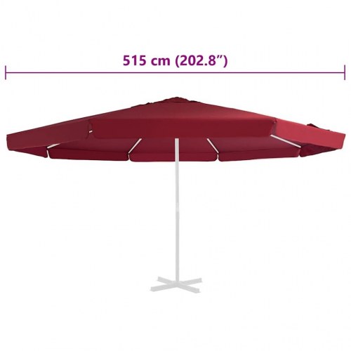 Udskiftningsdug til parasol 515 cm - bordeaux