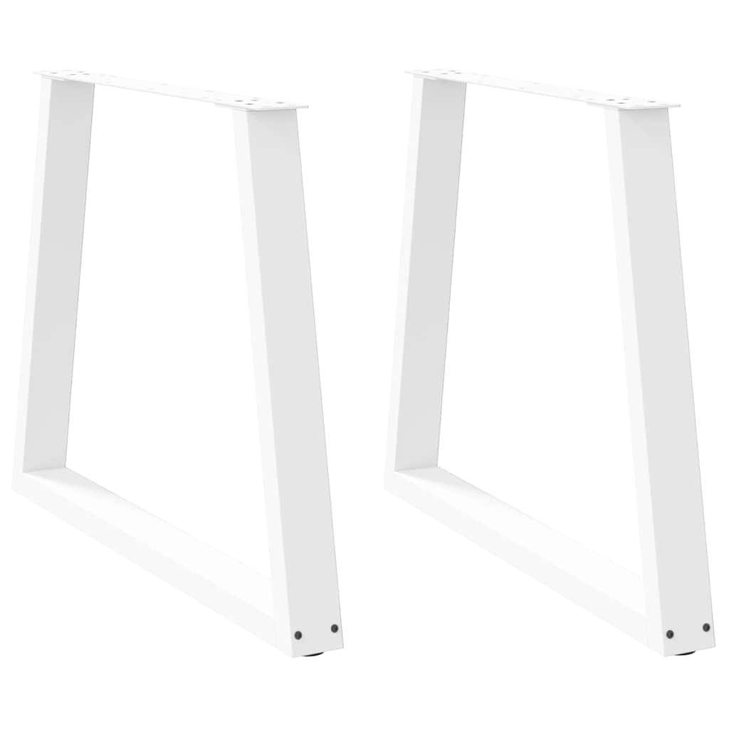 Spisebordsben V-formet 2 stk. hvid 70 x (72-73,3) cm stål billede