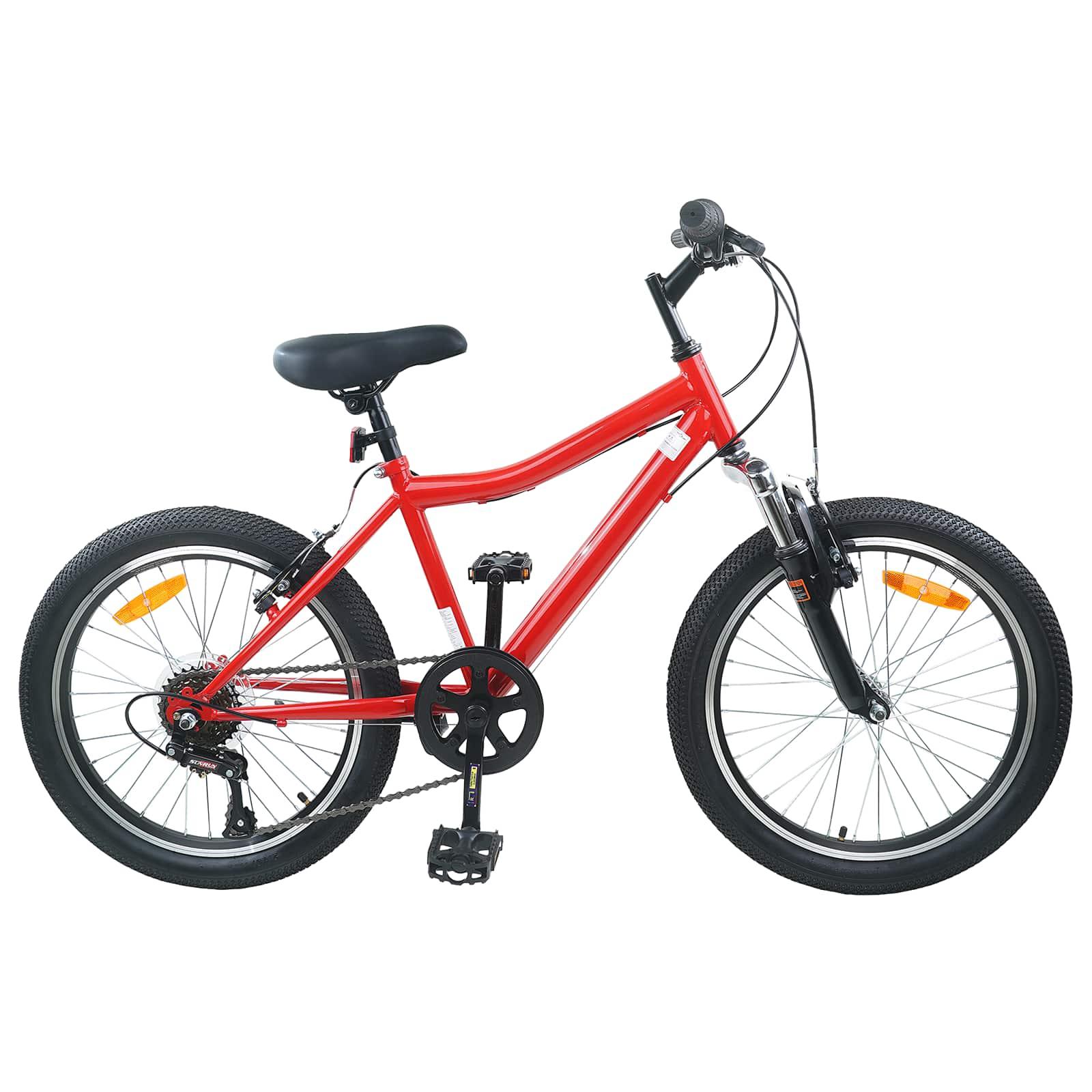 Børnecykel 24 tommer 6-Speed til 8-12 år Rød billede