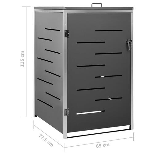 Enkelt skraldespandsskjuler 69x77,5x112,5 cm rustfrit stål