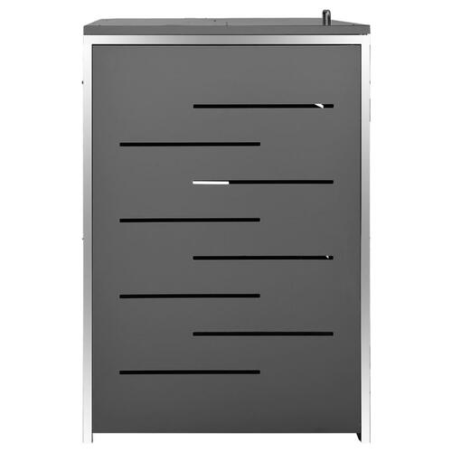 Firedobbelt skraldespandsskjuler 276,5x77,5x112,5 rustfrit stål